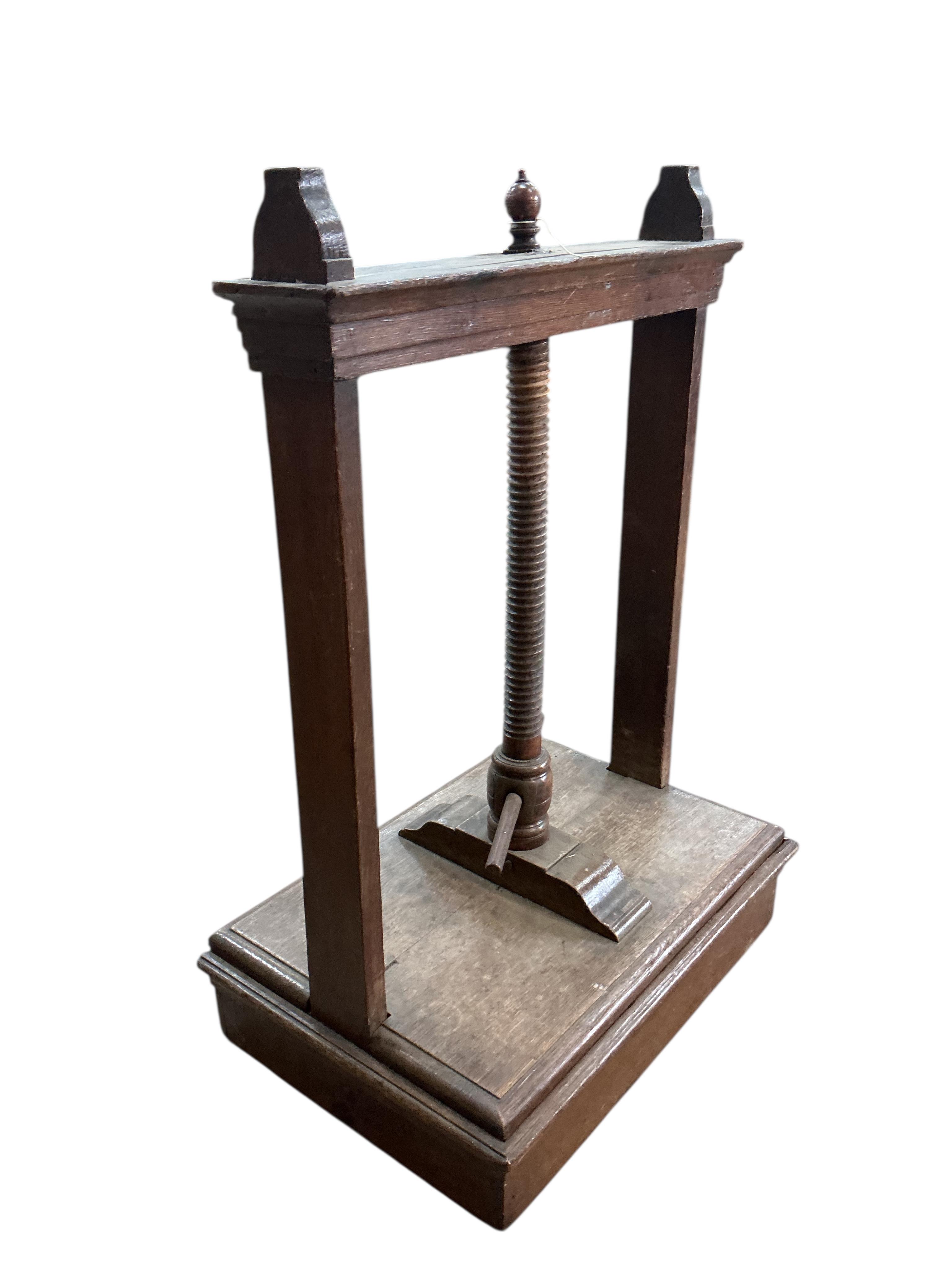 A 19th century oak press, width 71cm, depth 48cm, height 101cm